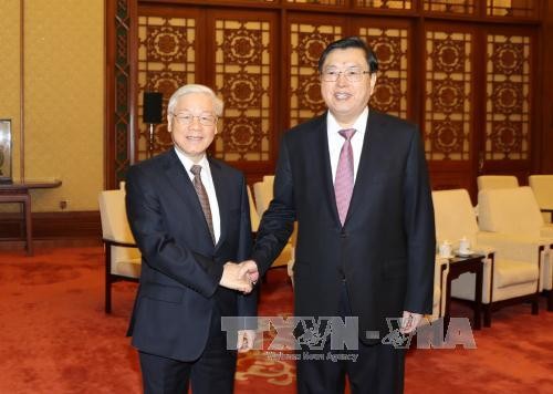 KPV-Generalsekretär trifft Vorsitzenden des Nationalen Volkskongresses Zhang Dejiang - ảnh 1